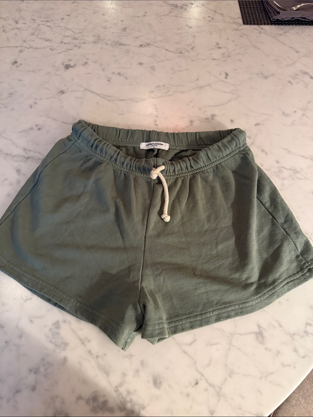 perfectwhitetee Olive Green Athletic Drawstring Shorts